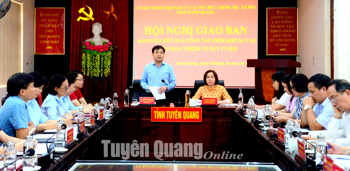 Uỷ ban MTTQ Việt Nam và các tổ chức chính trị - xã hội: Đánh giá kết quả phối hợp quý III -2023