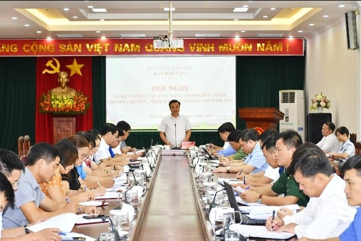 Ban Dân vận Huyện uỷ Hàm Yên sơ kết công tác dân vận 6 tháng đầu năm 2024